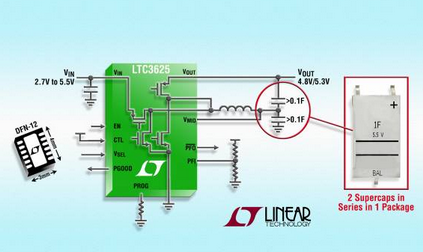 2-cell supercapacitor chargers, Linear Technology, 